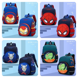 Balo siêu nhẹ Spiderman, Người Sắt, Siêu nhân Gao, Cá sấu, cho bé trai, size mầm non