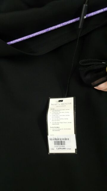 Váy dáng suông tay phối ren_màu đen