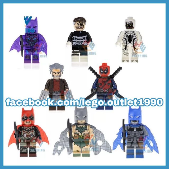 Xếp hình Spider-man Deadpool Batman Lego Minifigures POGO PG8146