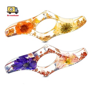 2Pcs Dried Flower Resin Thumb Book Holder-Handmade Resin Holders Light Weight Book Opener Bookmarks