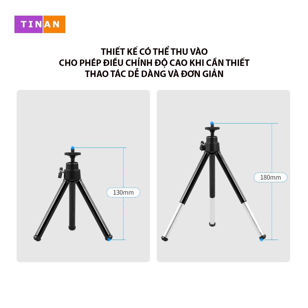 Chân Đỡ Webcam, Giá 3 Chân Đỡ Máy Ảnh Bằng Kim Loại 14 cm