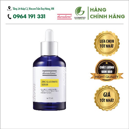 Serum Theraderm Zinc Gluconate 70ml - dưỡng ẩm, kiềm dầu cho da dầu mụn