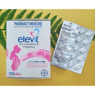 Elevit bầu 100 viên Úc mẫu mới