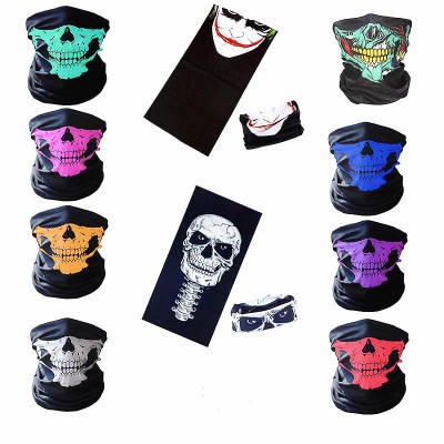 Khăn Đa Năng Hình Đầu Lâu Xương Xanh Gradient Grafity Vải Lanh Thoáng Mát co giãn