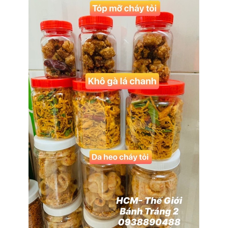 [Mã 77FMCGSALE1 giảm 10% đơn 250K] [Tổng hợp ]da heo cháy tỏi + tóp mỡ cháy tỏi +khô gà