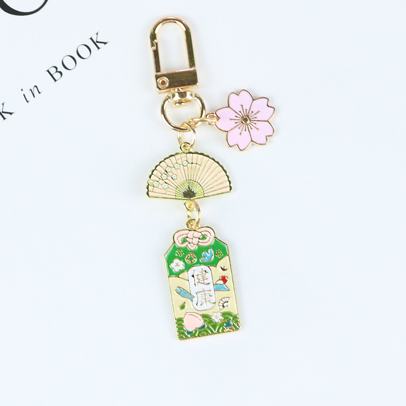 Móc khóa gắn phụ kiện trang trí hình hoa anh đào phong cách Nhật Bản