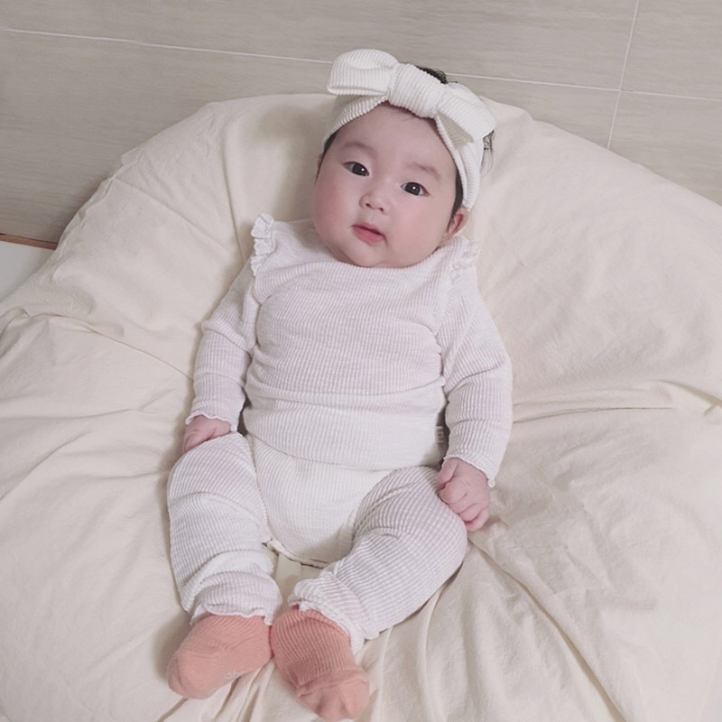 Bộ cotton tăm Peekaboo chính hãng Qccc(kèm Turban)