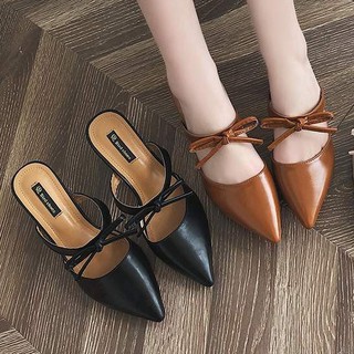 Giày sục mũi nhọn quai hậu có nơ 60