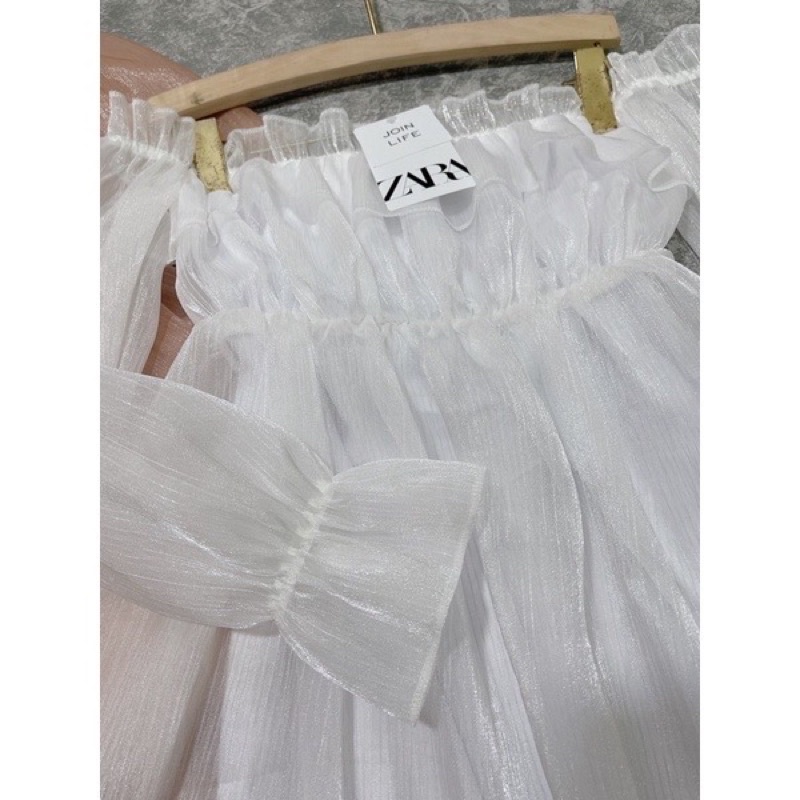 Áo Babydoll Trễ Vai Ngực Bèo Nhún Bèo-Áo Sơ Mi Kiểu 2 Lớp Chất Voan Lụa( Có Sẵn, Ảnh Thật)