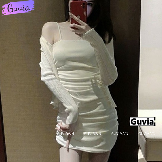 Đầm Váy Body 2 Dây NHÚN SEXY Gợi Cảm Chất Thun COTTON Tốt Mặc Đẹp GUVIA