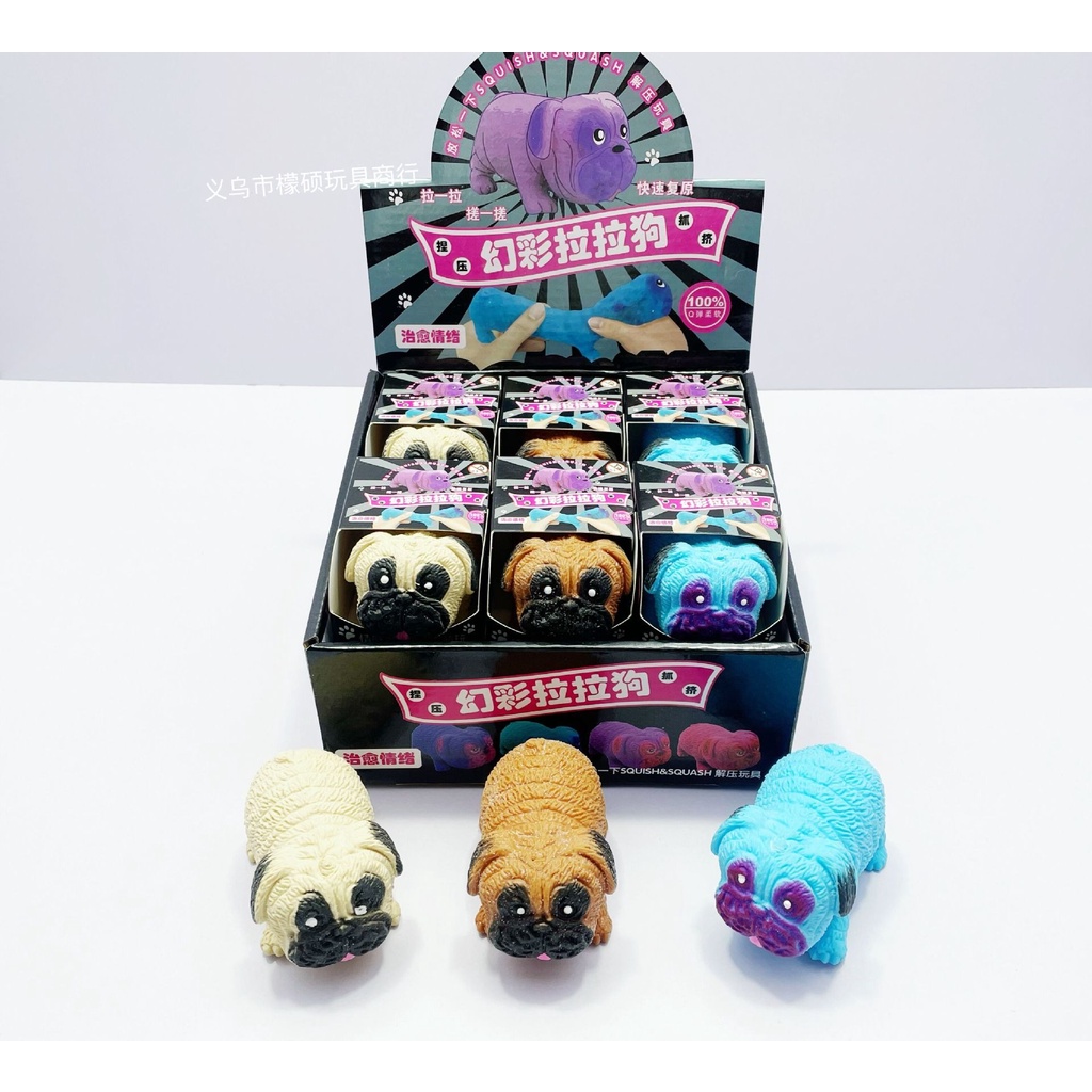 SQUISHY Con Chó PUG chó Pitbull Kéo dài cực đáng yêu mochi slime gudetama