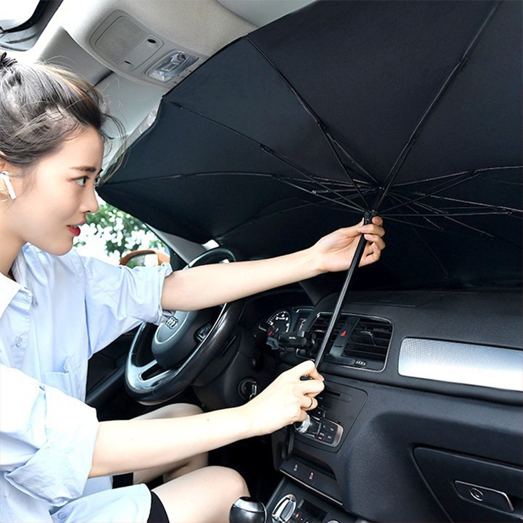 Ô dù che nắng kính lái ô tô nguyên tấm giúp cản tia UV 99% mua dù che nắng tặng bao da tiện lợi có thể dùng che mưa