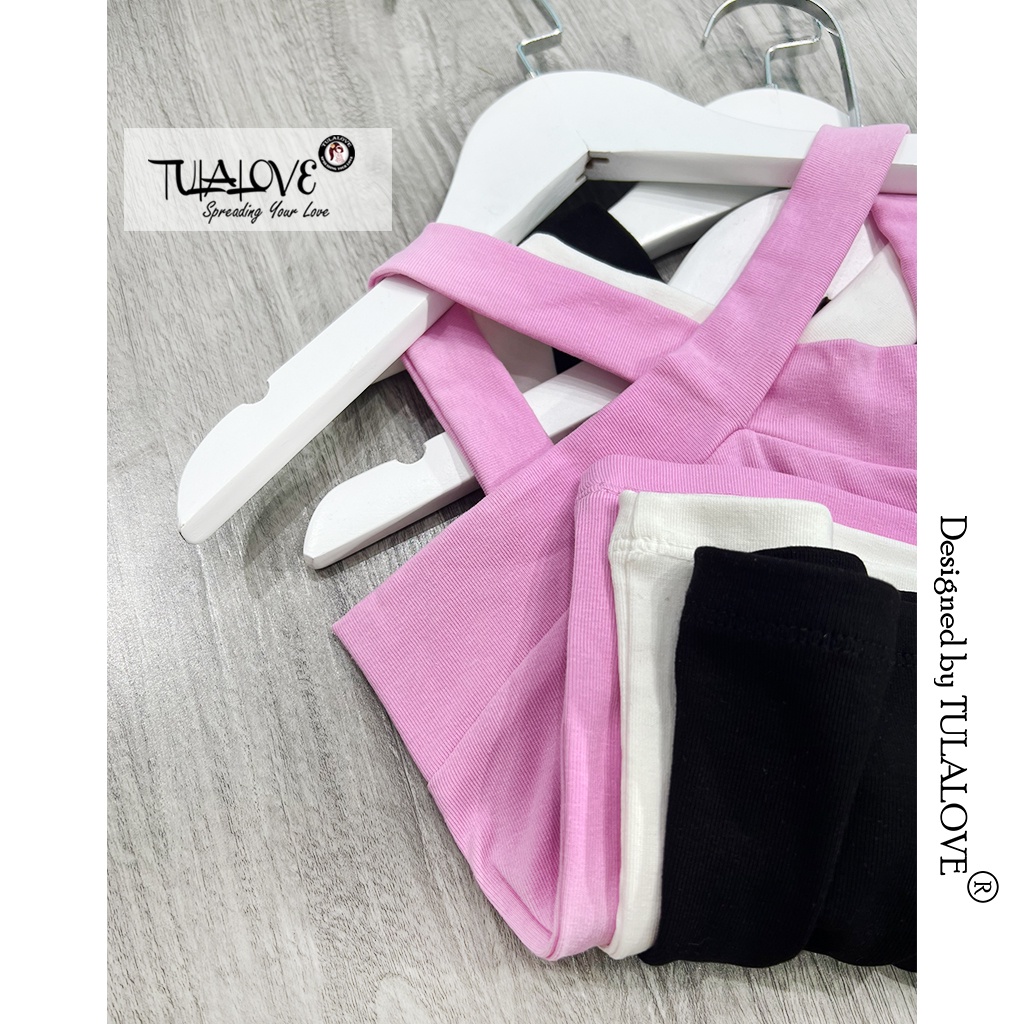 Áo Bé Gái 2 Dây Chéo, Quần Short Bé Gái Phối Set Cực Sành Điệu, Set Bé Gái Tulalove