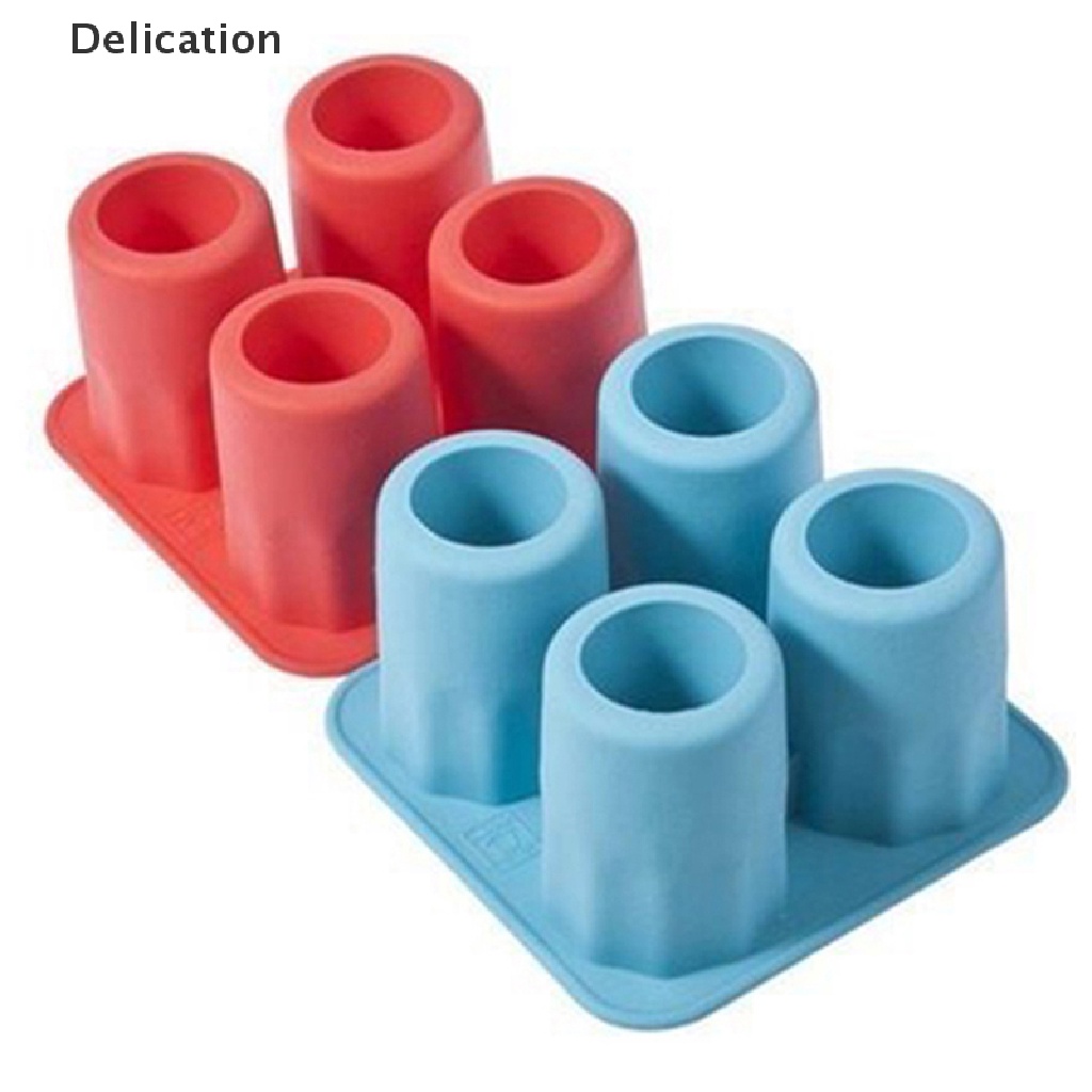 Khuôn silicone làm đá viên hình ly nước 4 ngăn tiện lợi cho gia đình