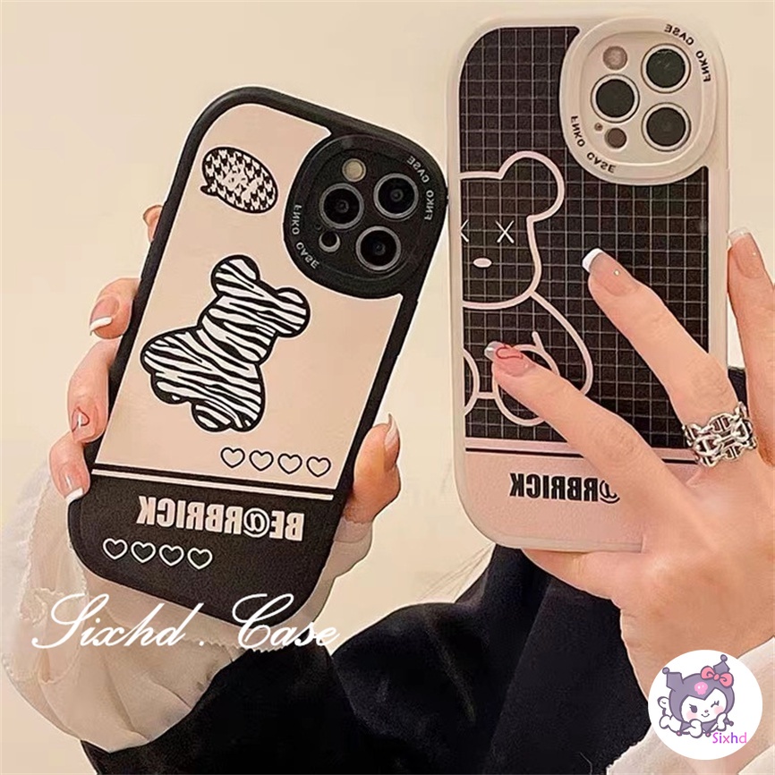 Ốp Lưng OPPO A57 A76 A96 A95 A93 A74 A54 A16 A15 A53 A33 A32 A31 A9 A5 A3s A5s Reno 8Z 7Z 6Z 5Z 5 4 A94 A92 A55 A52 F11 F9 Ốp Điện Thoại Viền Tròn Mềm Chống Sốc Hình Gấu Cho