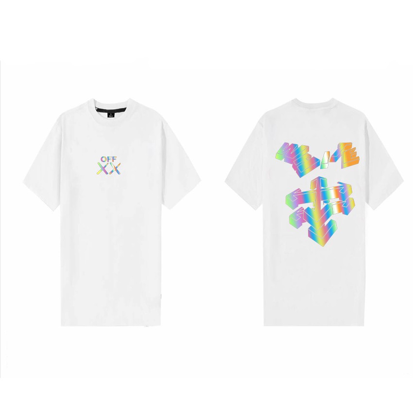 Áo Thun Tay Lỡ Unisex Phản Quang Nam Nữ From Rộng WHITE - Áo Thun Phản Quang 7 Màu WHITE - Chất Liệu Cotton Dày Mịn