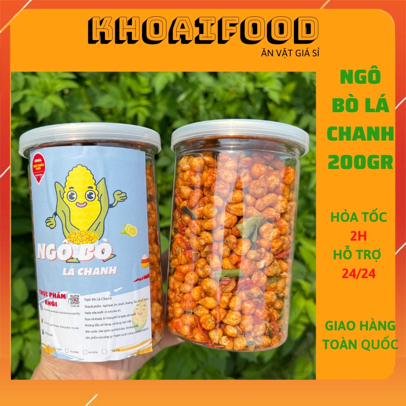Ngô cay khô bò lá chanh hũ 230gr đồ ăn vặt cay lạ vị