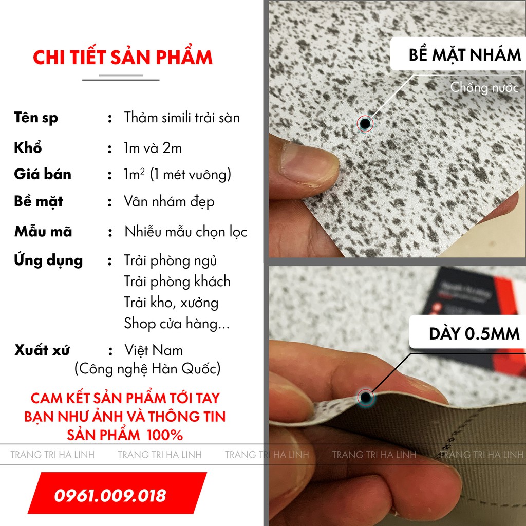 Simili lót sàn nhà pvc , thảm nhựa trải sàn nhám chống trượt dày 0.5mm nhiều mẫu đẹp giá rẻ - Trang Trí Hà Linh