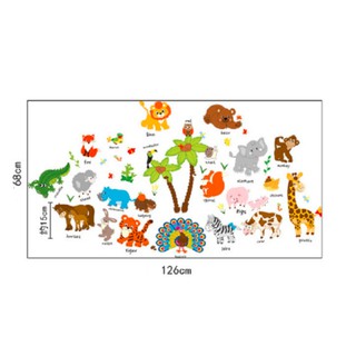 Decal dán tường vườn thú tiếng Anh