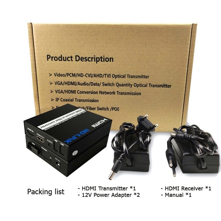 Bộ chuyển hdmi sang quang Ho-link HL-HDMI-1F-20TR
