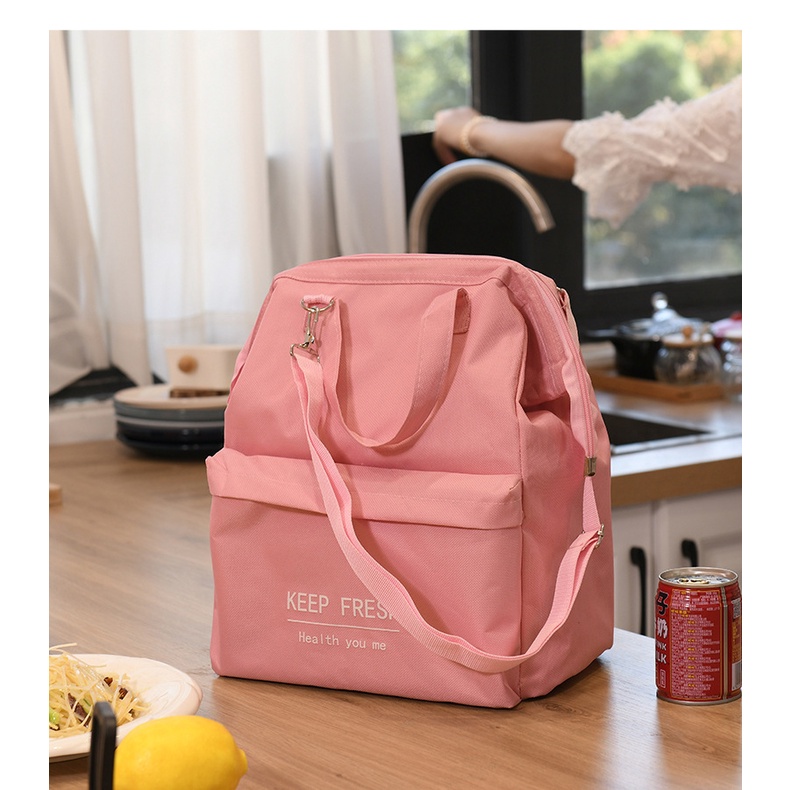 (Cao cấp) Túi đựng hộp cơm, trà sữa, đồ uống KEEP FRESH size lớn, có lót nhôm, có quai đeo chéo