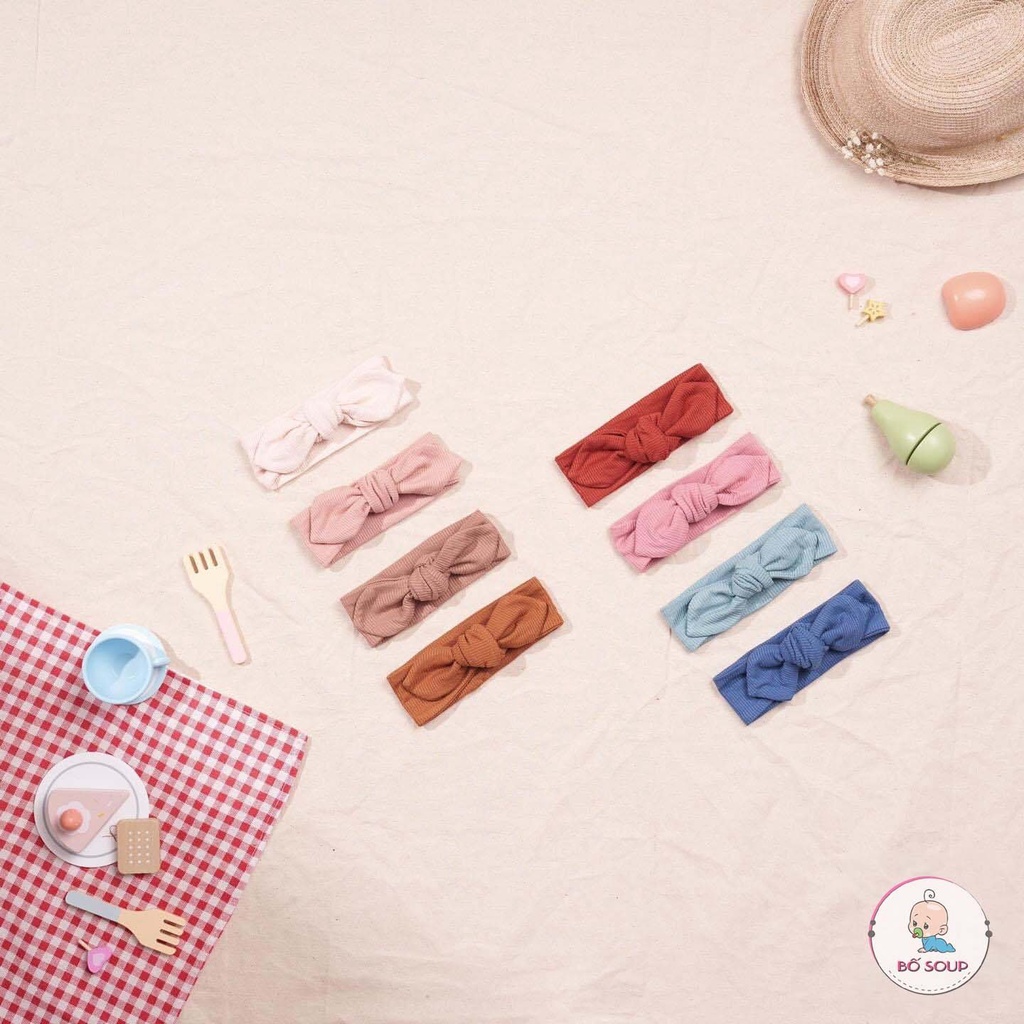 Turban bé gái Cookie màu xinh xắn, chất cotton tăm mềm mịn.