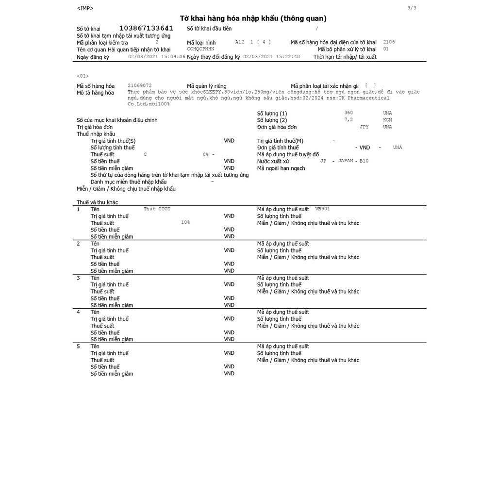 Viên ngủ ngon Sleepy Nhật Bản 80 viên – Hàng nhập khẩu nội địa Nhật Bản