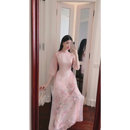 Áo dài thiết kế tơ đinh kết chất lượng