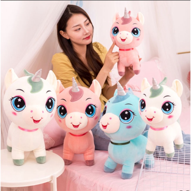 Gối Gấu bông ngựa Pony một sừng nhiều màu