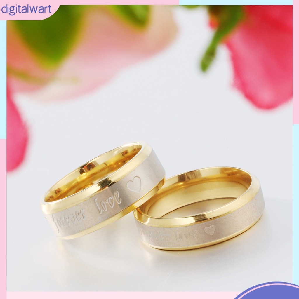 Nhẫn đính hôn khắc chữ Forever love cho cặp đôi
