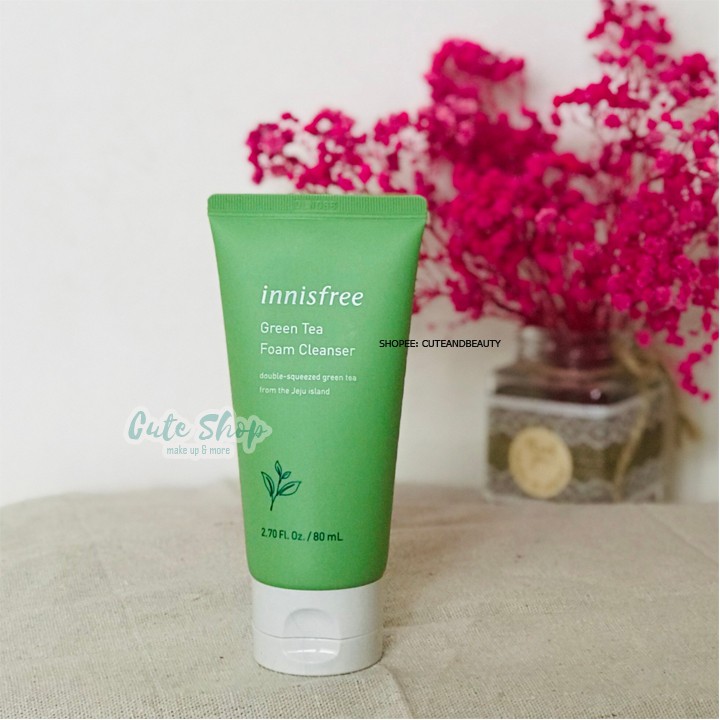 [CHÍNH HÃNG - CÓ VIDEO] Sữa rửa mặt Cho Da Dầu Mụn Innisfree Innisfree Green Tea Foam Cleanser trà xanh 80ml