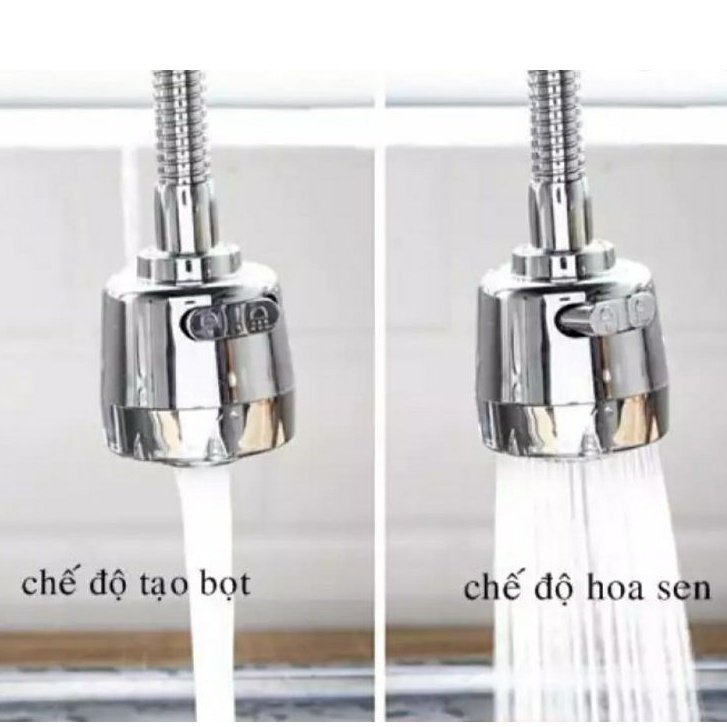 Đầu vòi nước dụng cụ nhà bếp tăng áp chế độ xoay 360 - Yobomall