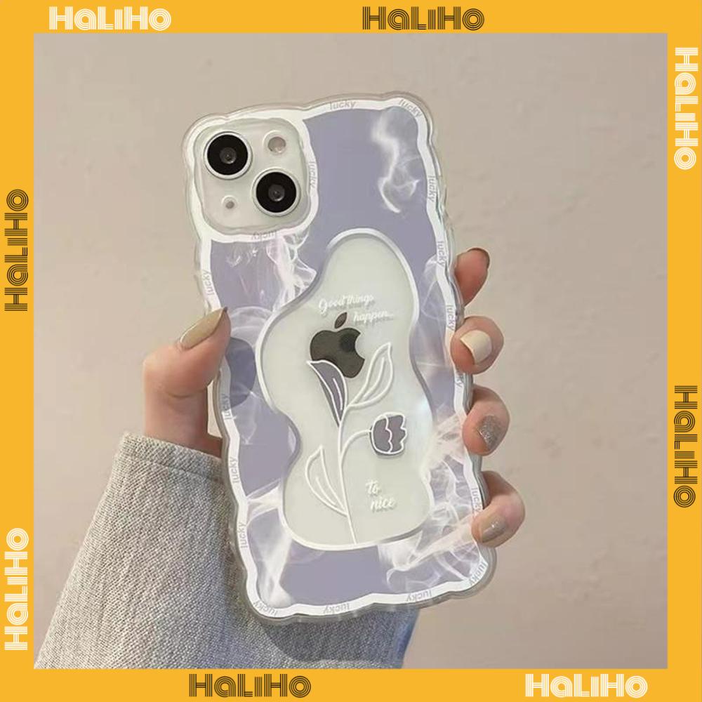 Ốp điện thoại silicon mềm kiểu gợn sóng họa tiết hoa thích hợp cho iPhone 13 Pro Max 12 Pro Max 11 7 Plus xr xs max