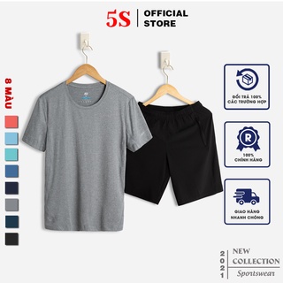 Bộ Thể Thao Nam Tay Ngắn 5S (8 màu), Vải Coolmax Cao Cấp Mềm Mại, Thấm Hút Nhanh Chóng, Chống Nhăn (BTSO21051-01)