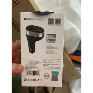 Tẩu sạc điện thoại Hiển Thị Đèn Led Chia Cổng trên xe hơi ô tô Hoco Cao Cấp Z29