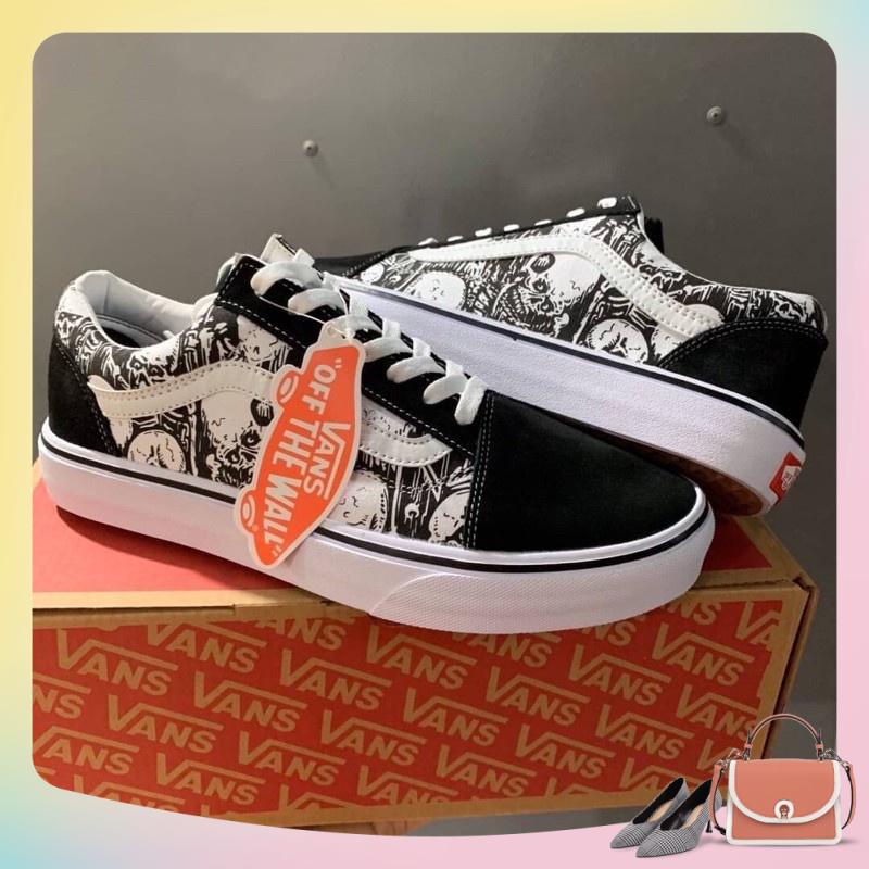Giày 𝐕𝐀𝐍𝐒 old skool skulls ,Gìay van đầu lâu nam nữ full size 36->43 full box bill