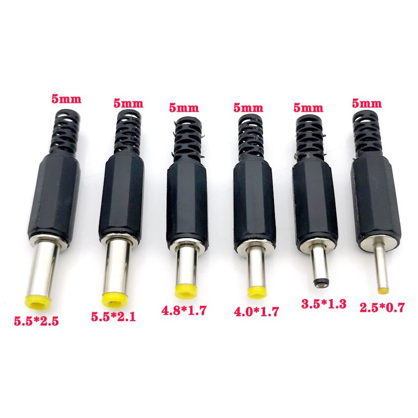 Jack DC 5.5x2.1 5.5x2.5 Đực 9mm/14mm đuôi chụp bằng nhựa