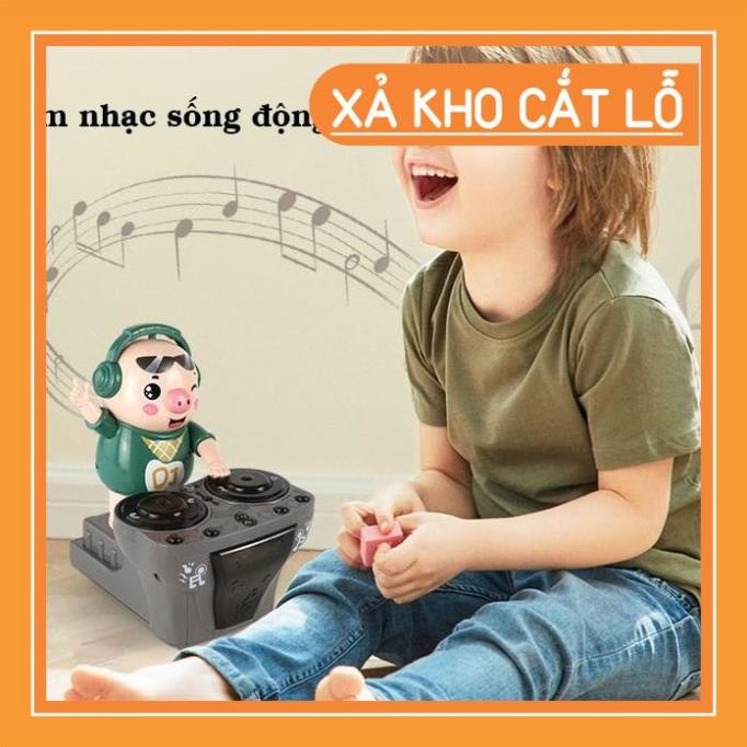 [FREESHIP] Chú heo chơi DJ năng động siêu dễ thương nhún nhảy theo nhạc và đèn cho bé