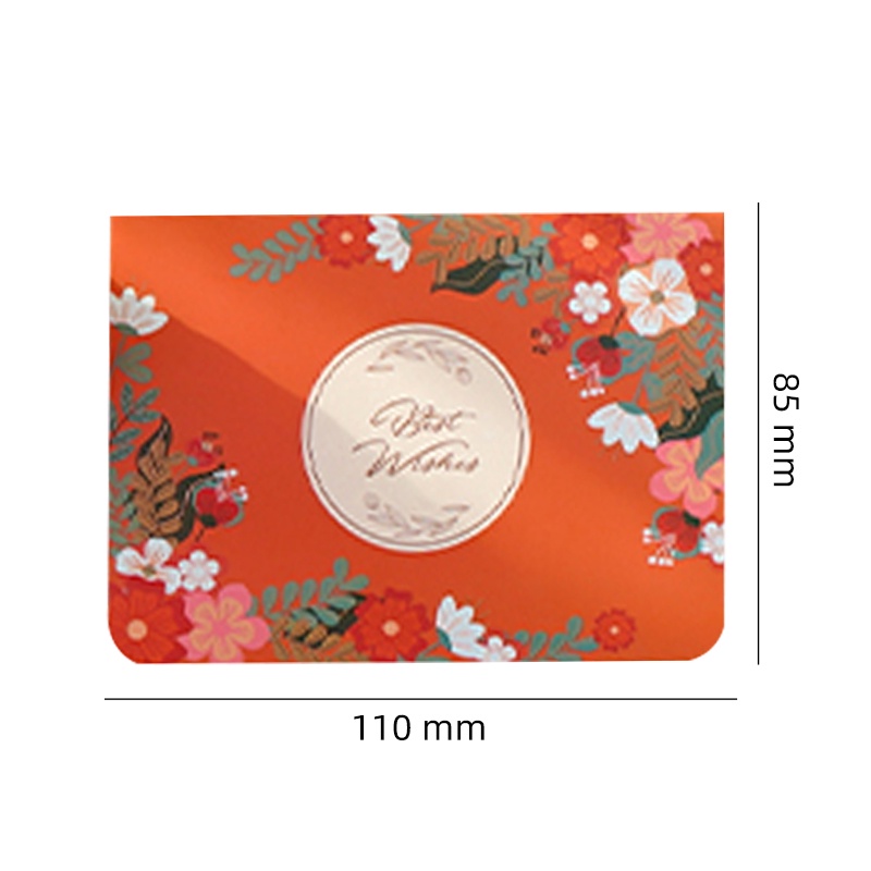 Set 6 Thiệp Chúc Mừng Năm Mới Họa Tiết Hoa Đáng Yêu Kèm Bao Lì Xì