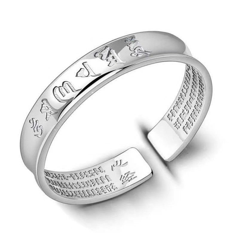 Gửi Nhẫn/999Trái Tim Vòng Đeo Tay Nam Giới Và Phụ Nữ Mở Sáu Vòng Đeo Tay Cổ Điển Qua Sterling Silver Kinh Điển Phật Giáo Đồ Trang Sức Quà Tặng