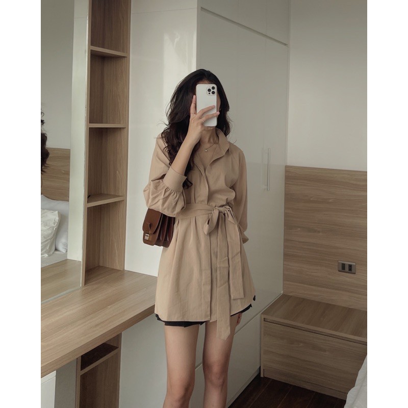 [Mã WASKT304 giảm 15% tối đa 30K đơn 99K] áo váy somi kèm đai 3983