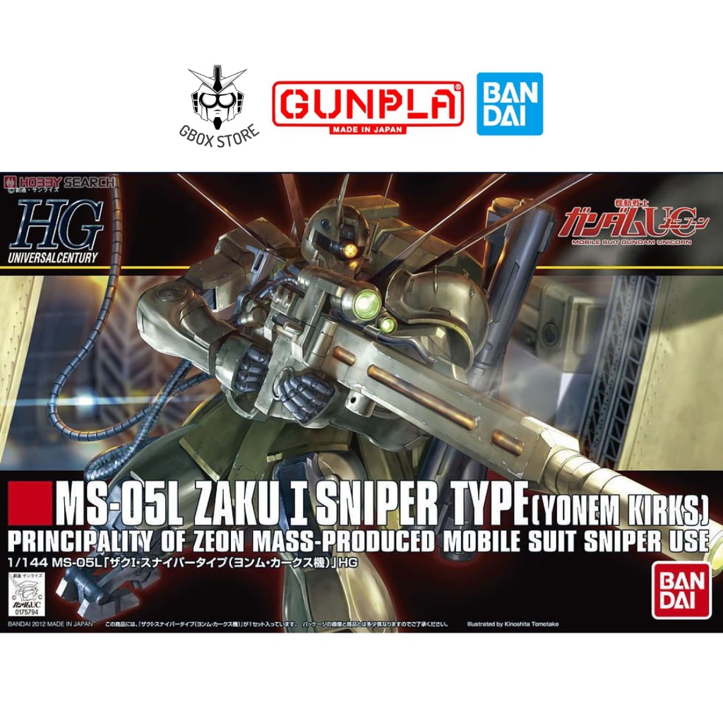 Gundam HG Zaku I Sniper Type Yonem Kirks Custom HGUC Bandai 137 1/144 Mô hình nhựa lắp ráp