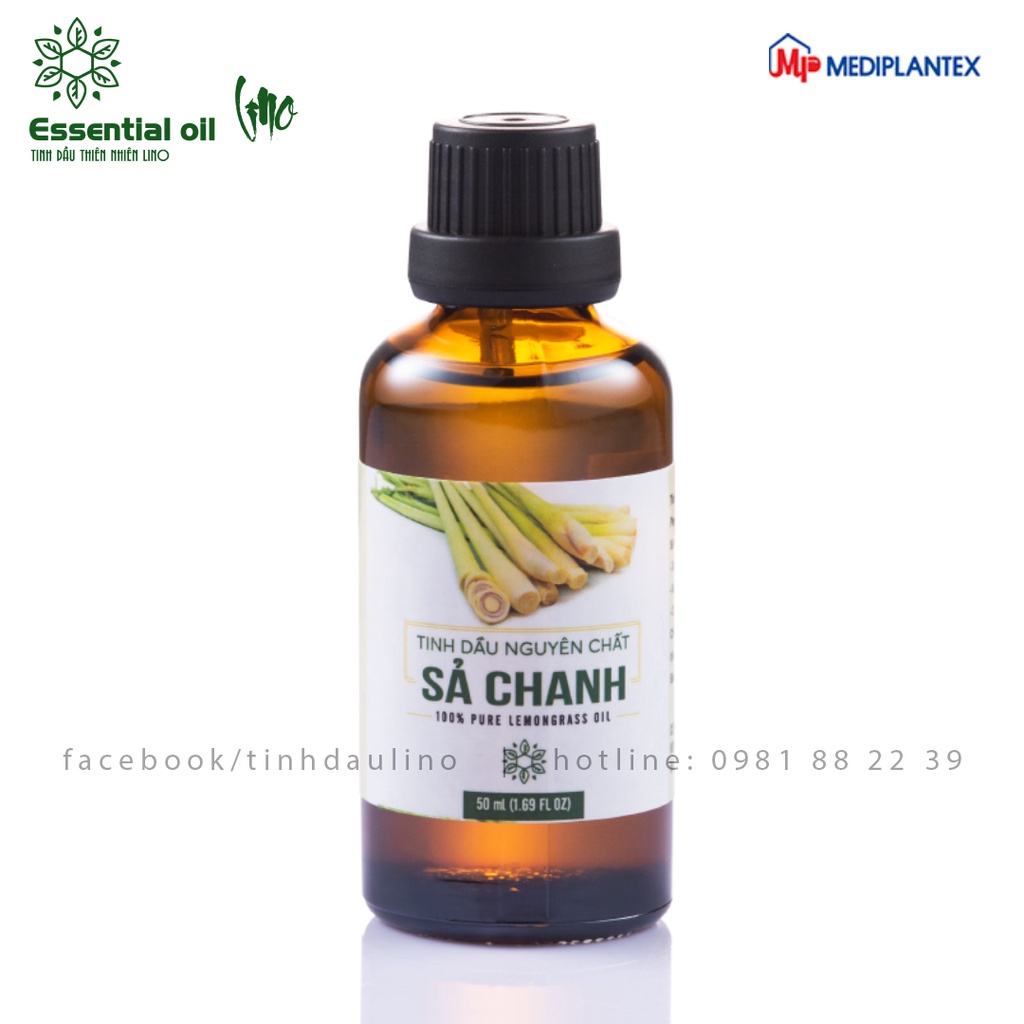 Tinh dầu sả chanh LINO 50ml, tinh dầu thơm phòng thiên nhiên nguyên chất giúp đuổi muỗi, khử mùi, khử khuẩn