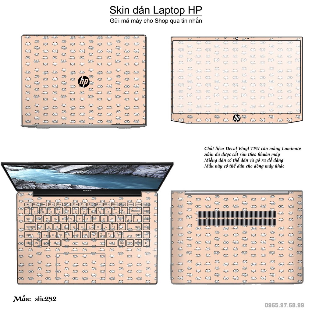 Skin dán Laptop HP in hình mèo con - stic252 (inbox mã máy cho Shop)