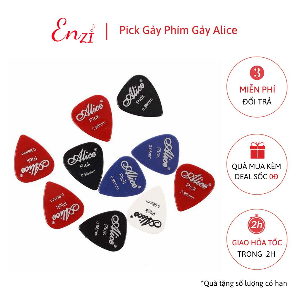 [Mã 1512LIFESALE1 giảm 100% đơn 50k] Phím gảy pick gảy đàn pick Alice 0,96mm chất lượng cao Enzi