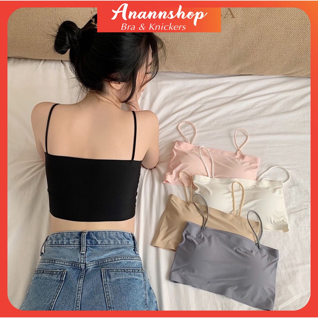 Áo Lót Bra, Áo Ngực Su Đúc 2 Dây Xinh Xắn Chất Thun Mát Lạnh Có Đệm Nâng Ngực 8881