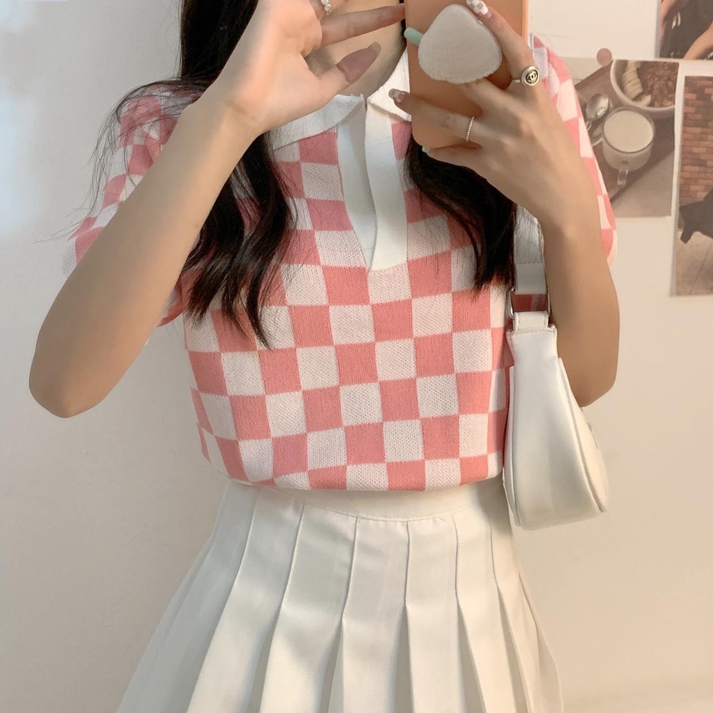 Áo thun polo ZHELIHANGFEI dệt kim tay ngắn thiết kế cỡ nhỏ trẻ trung thời trang