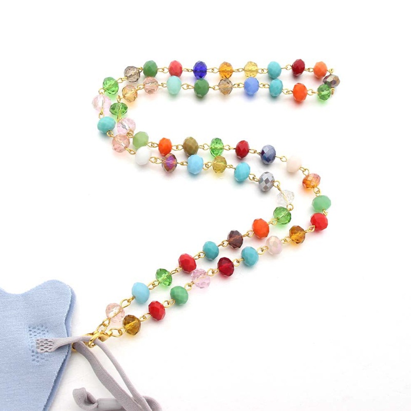 Dây đeo kính mắt / khẩu trang xỏ hạt pha lê nhân tạo nhiều màu tùy chọn