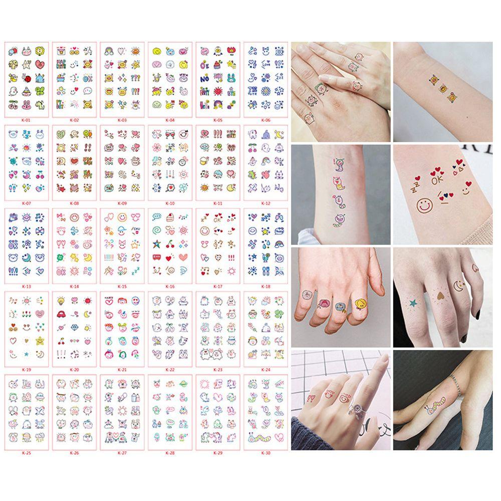 FUHUI hình xăm mini cute Hình Xăm Dán Tạm Thời Họa Tiết Hoa Và Bướm Màu Đen Chống Thấm Nước Dùng Một Lần