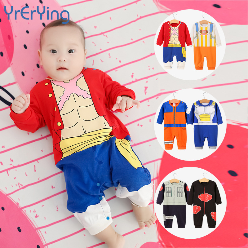 Bộ Áo Liền Quần Bằng Cotton Tay Cộc In Hoạt Hình Dành Cho Trẻ Em 0-3 Tuổi 0176